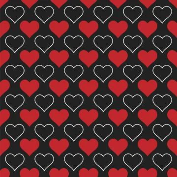 Hearts seamless pattern Valentine's day background Stock Illustration