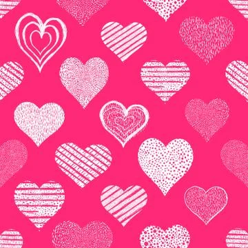 Hearts seamless pattern Valentine's day background Stock Illustration