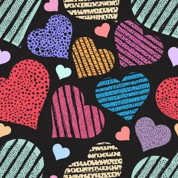 Hearts seamless pattern Valentine's day background 스톡 일러스트