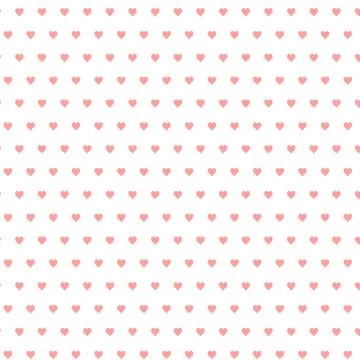Hearts seamless pattern. Valentines day background. Red and white colors. Lov Stock Illustration