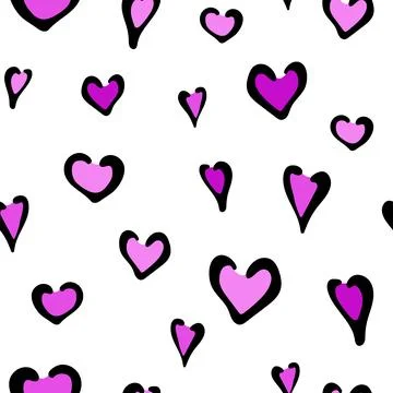Hearts seamless pattern. Valentine's day print. Stock Illustration