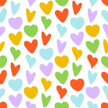 Hearts Seamless Pattern. Vector seamless dithering pixel style pattern Stock Illustration