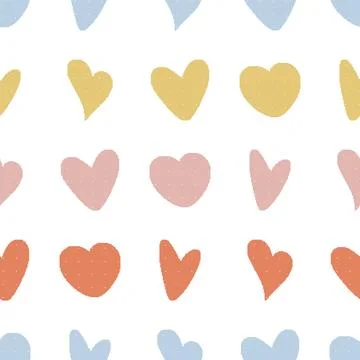 Hearts Seamless Pattern. Vector seamless dithering pixel style pattern Stock Illustration