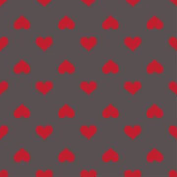 Hearts seamless red gray background pattern Stock Illustration