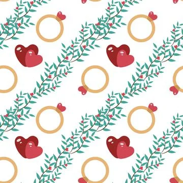 Hearts seamless vector pattern. Valentine's Day background. Stock Illustration