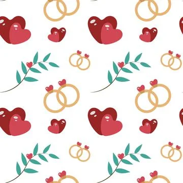 Hearts seamless vector pattern. Valentine's Day background. Stock Illustration