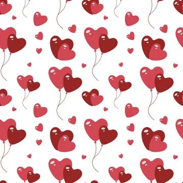 Hearts seamless vector pattern. Valentine's Day background. Stock Illustration