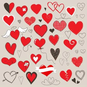 Hearts set Stock Illustration