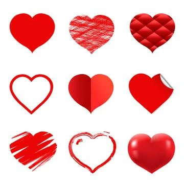 Hearts Set Stock Illustration
