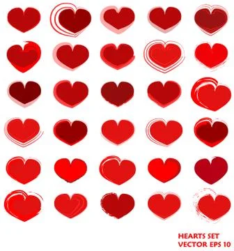 Hearts Set. Vector EPS 10. Stock Illustration