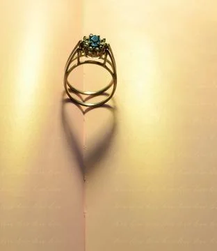 Hearts shadows of a ring Stock Photos