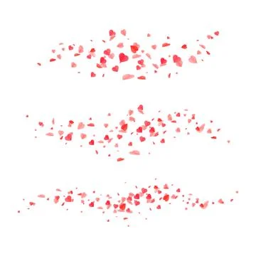 Hearts Shape confetti Background. Valentines Day Design Stock Illustration