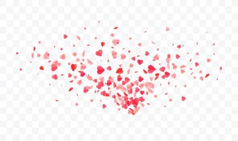 Hearts Shape confetti Background. Valentines Day Design Stock Illustration