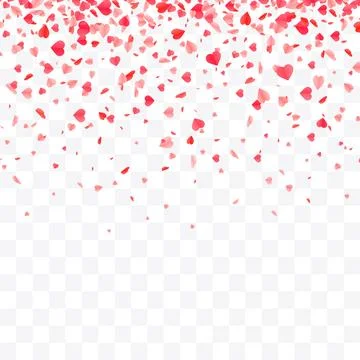 Hearts Shape confetti Background. Valentines Day Design Stock Illustration