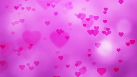 Hearts shape flowing on pink gradient background with bokeh, seamless 4K video Stock Footage 167991498