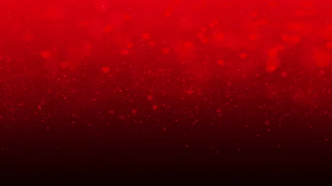 Hearts shape flowing on red gradient background with bokeh, seamless 4K video Stock Footage 168612154