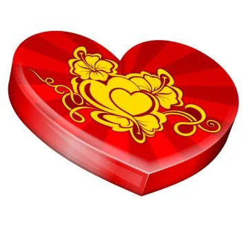Hearts shape gift box Stock Illustration