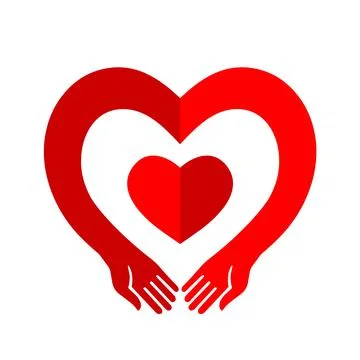 Hearts shape hand Stock Illustration