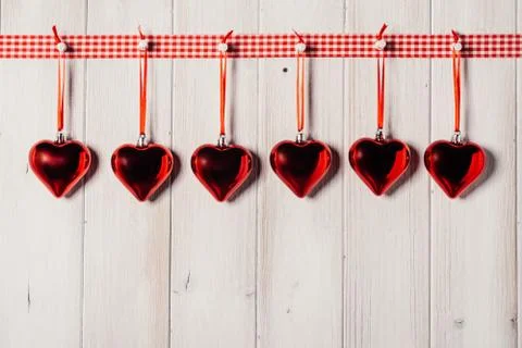 Hearts shape on vintage wood background, Celebration 스톡 사진