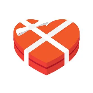 Hearts shaped box with bow Stock Illustration