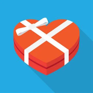Hearts shaped box with bow Illustrazione stock