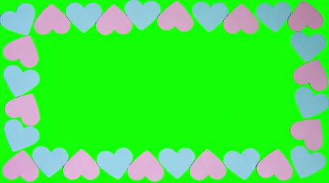 Hearts shaped on the green screen Видео 55439771