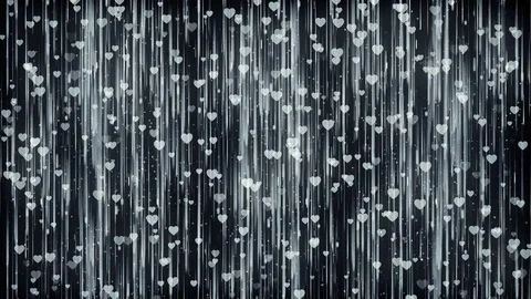 Hearts Silver Particles Background Stock Footage 85271302