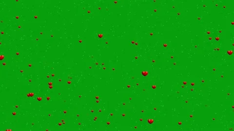 Hearts space motion graphics with green screen background Stock Footage 148285113