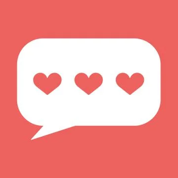 Hearts in speech bubble icon. Vector illustration Stock Illustration