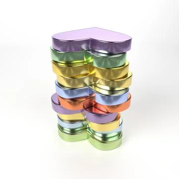 Hearts stack. 3D rendering. 库存插图
