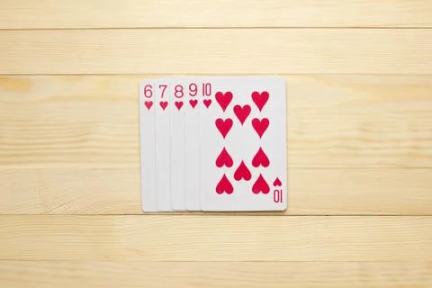 Hearts  Straight Flush Stock Photos