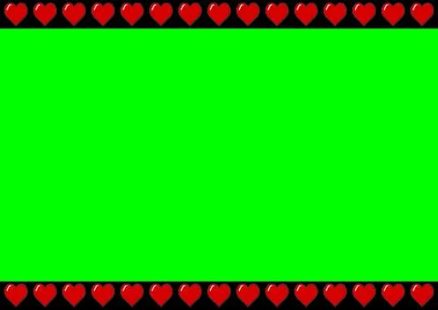 Hearts string frame top bottom Stock Illustration