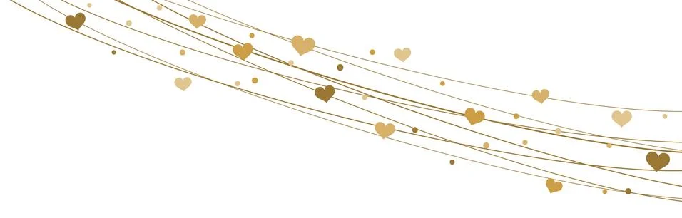 Hearts on strings background for valentine's day Stock Illustration