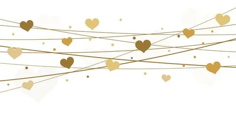 Hearts on strings background for valentine's day Stock Illustration