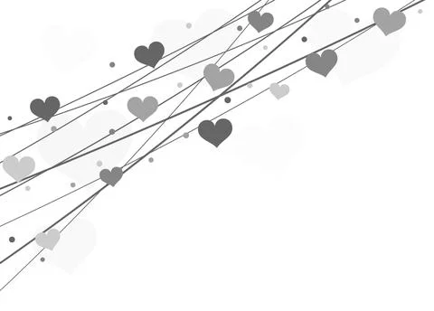 Hearts on strings background for valentine's day Stock Illustration