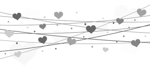 Hearts on strings background for valentine's day Stock Illustration
