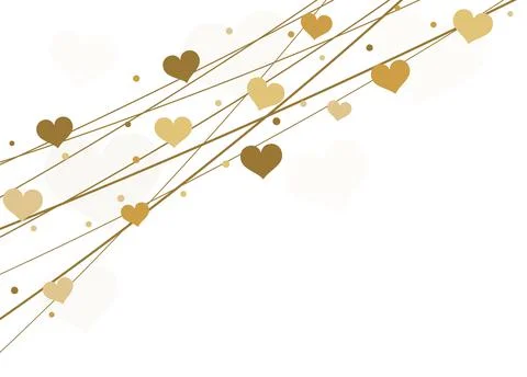 Hearts on strings background for valentine's day Stock Illustration