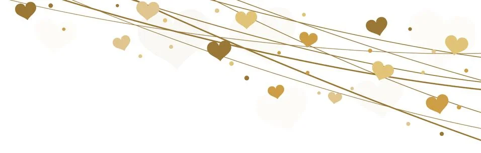 Hearts on strings background for valentine's day Stock Illustration