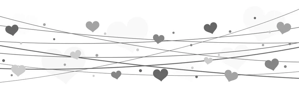 Hearts on strings background for valentine's day 스톡 일러스트