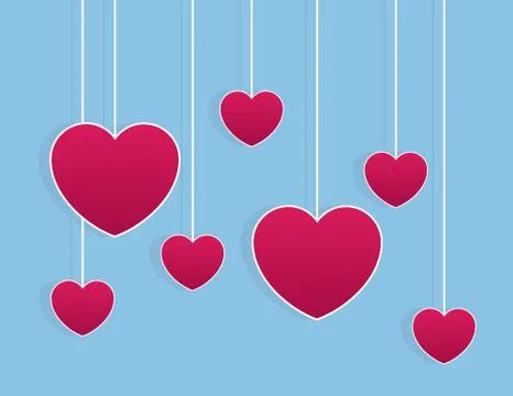 Hearts Strings 스톡 일러스트