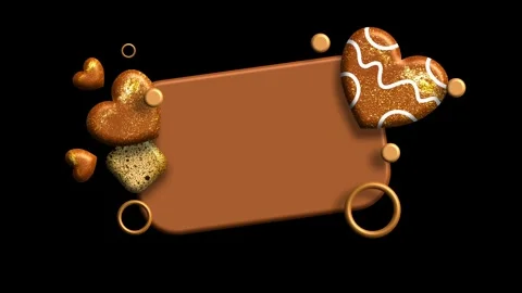 Hearts surrounding central blank festive frame Stock Footage 322567616
