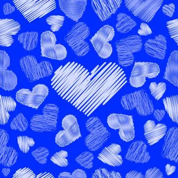 Hearts symbol  hatching  pattern  seamless Stock Illustration