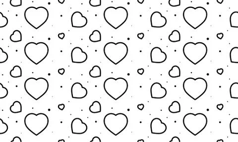 Hearts symbol seamless pattern. Geometric seamless pattern can be used for te Stock Illustration