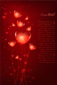 Hearts with text template Stock-Illustration