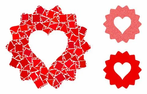Hearts token Composition Icon of Ragged Items Stock Illustration