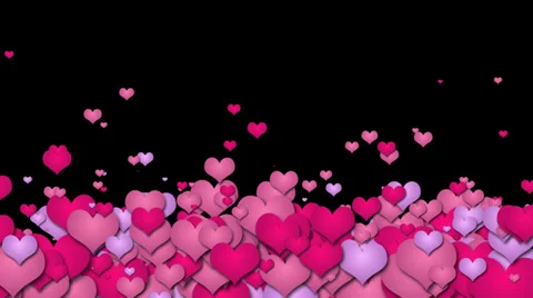 Hearts Transition Up Stock Footage 34349399