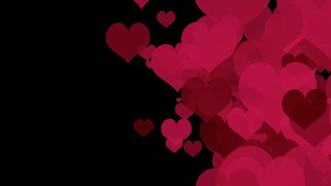Hearts transition transparent Stock Footage 86130796