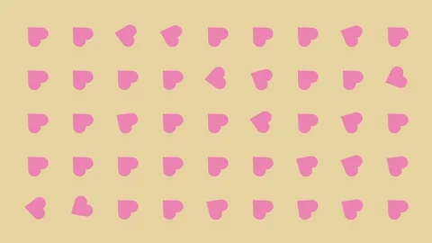 Hearts Turning Randomly Cartoon Vector Background Stock Footage 92094643