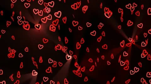 Hearts upflow with shimmer Stock Footage 10702801