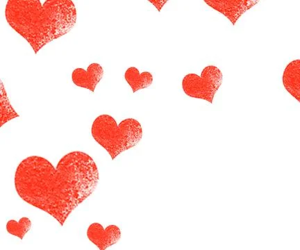 Hearts on Valentine's Day. Empty space for your text. White background. Elega Stock Illustration